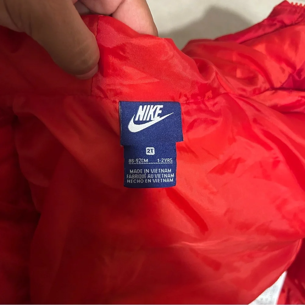 Nike Sportswear Toddler Boys Just Do It‎ Puffer Jacket Blue Red Size 2T